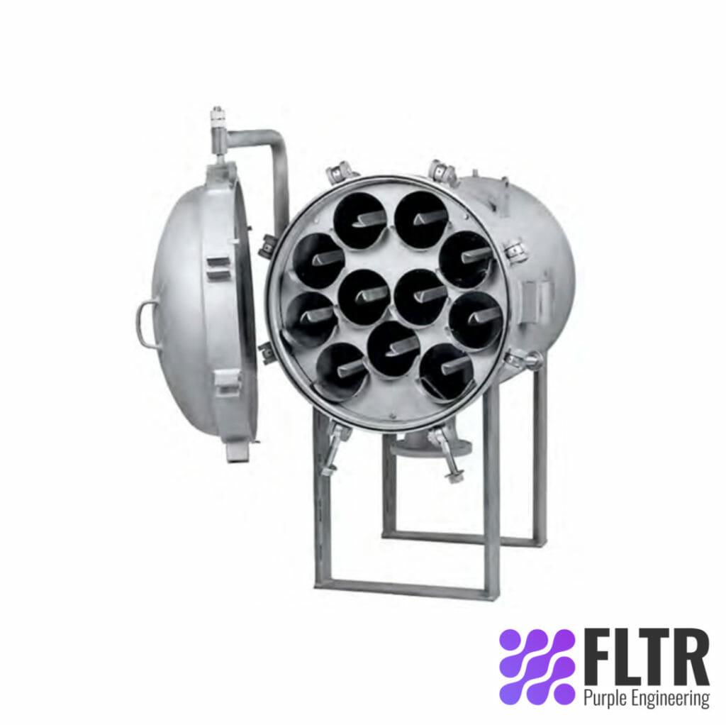 M Series Horizontal High Flow Liquid Filtration Housing - FLTR - Purple Engineering