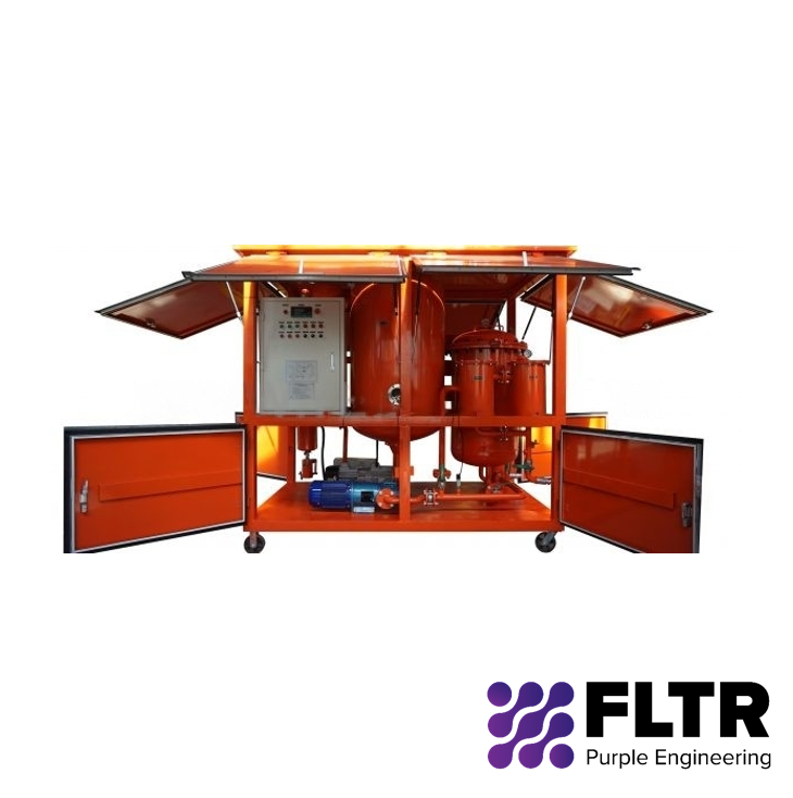 Enclosed double-stage vacuum transformer oil regeneration plant within canopy series YH-ZYD-R-E–YELOCO - FLTR - Purple Engineering