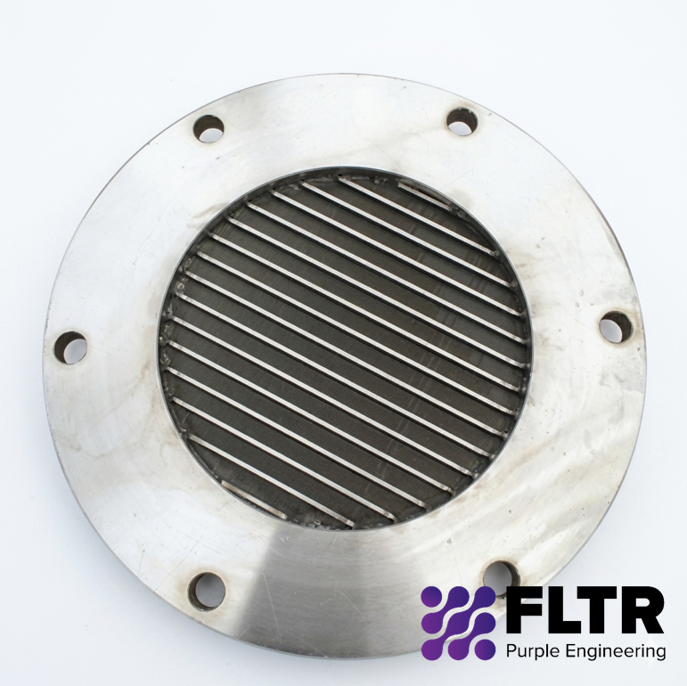 Flanged Round Wedge Wire Screen Panel -fltr-prpl